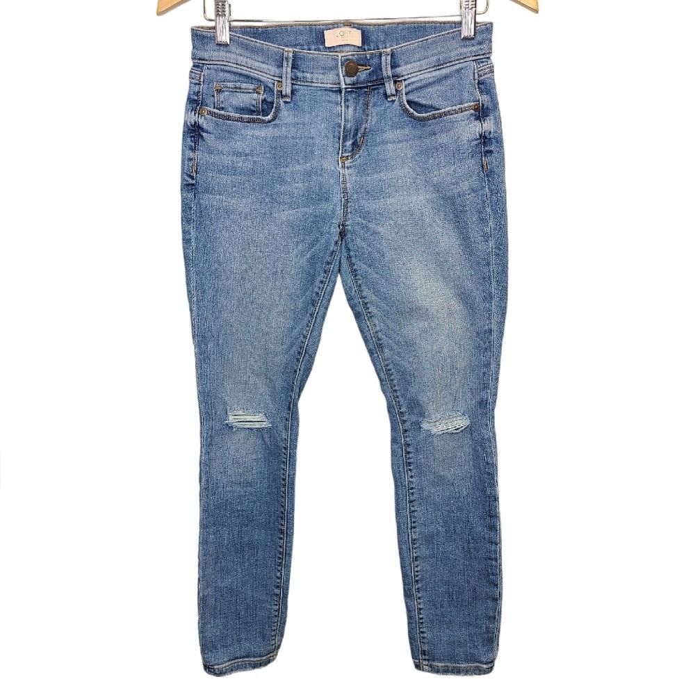 LOFT Outlet Petite Modern Skinny Medium Wash Denim Jeans 2 Petite